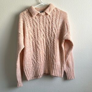 Cestiavie - Vintage Wool-Blend Polo Sweater One Size Fit All - Peach